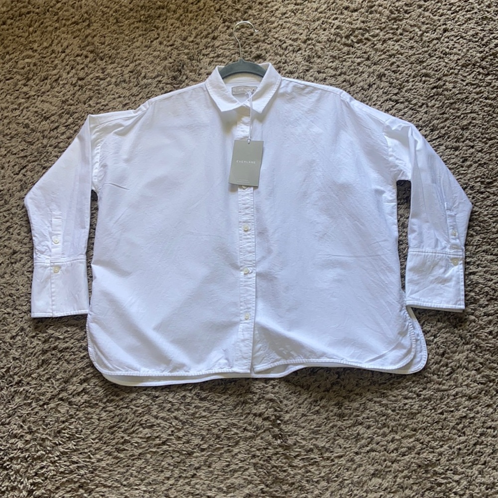 Everlane Oxford square blouse